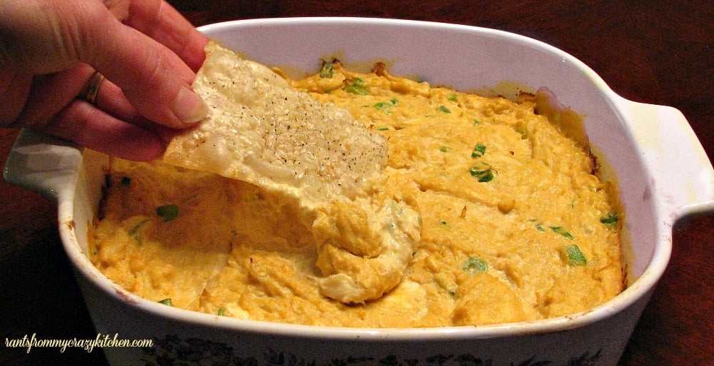 Crab Rangoon Dip with Sesame Wonton Crisps