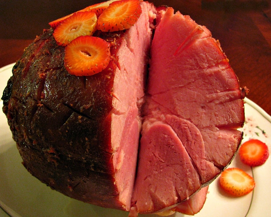 Baked Ham with Strawberry Dijon Glaze