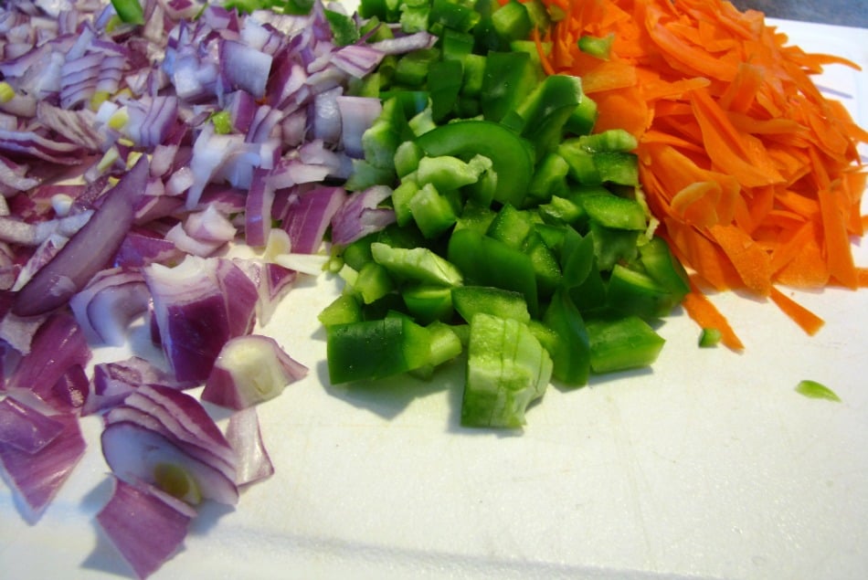 chopped veggies