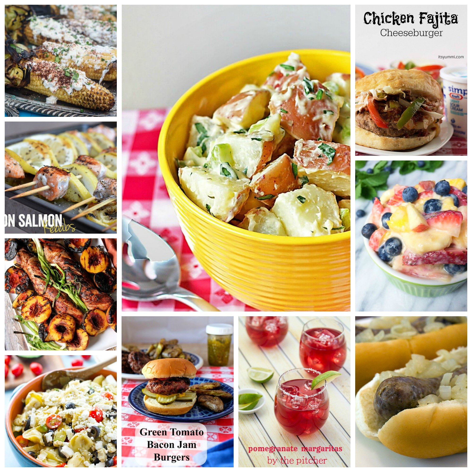Cookout Recipes to Enjoy This Summer- Burgers, potato salad, grilled corn, and a pitcher of margaritas. Enjoy the summer with these great recipes! 
