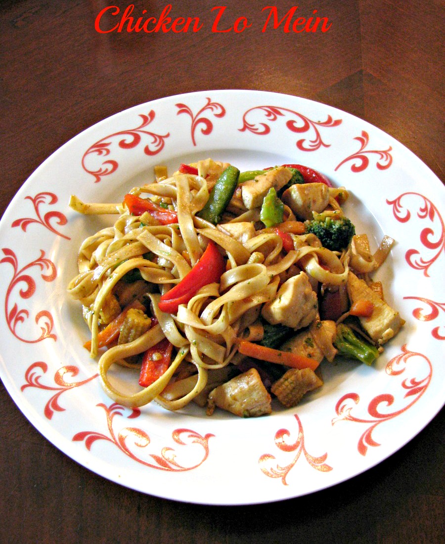 Quick and easy Chicken Lo Mein! So much better than waiting for take-out, this can be on your table in twenty minutes!