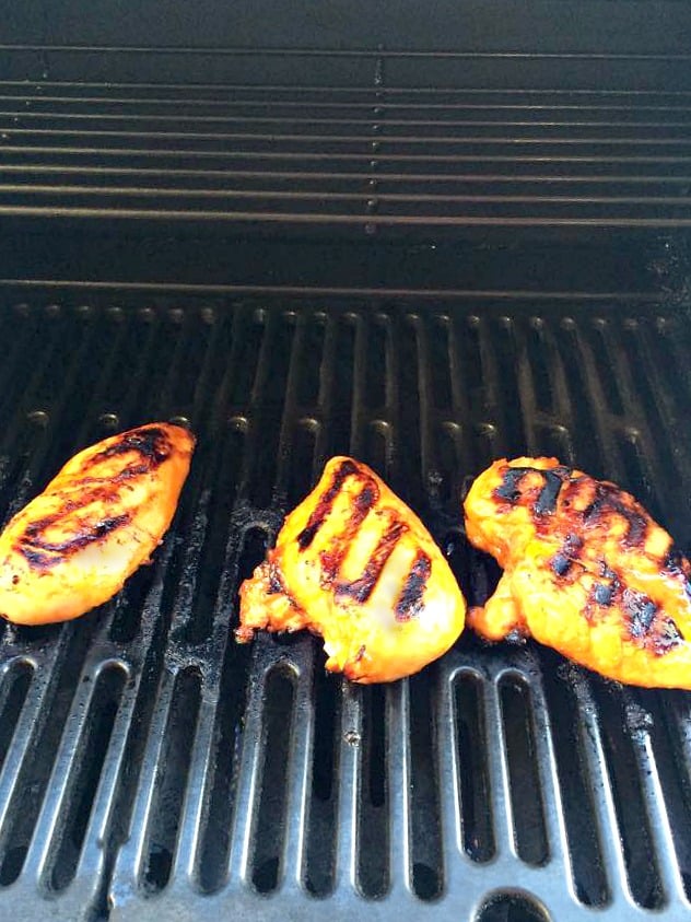 Grilled Sriracha Chicken- Sweet and spicy marinated grilled chicken breasts. 