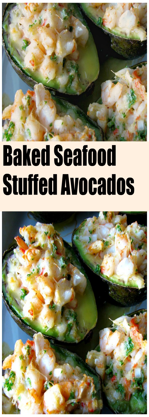 Crab and shrimp filled Baked Seafood Stuffed Avocados make an extraordinary Sunday or special occasion brunch entree, or appetizer before a special meal.
