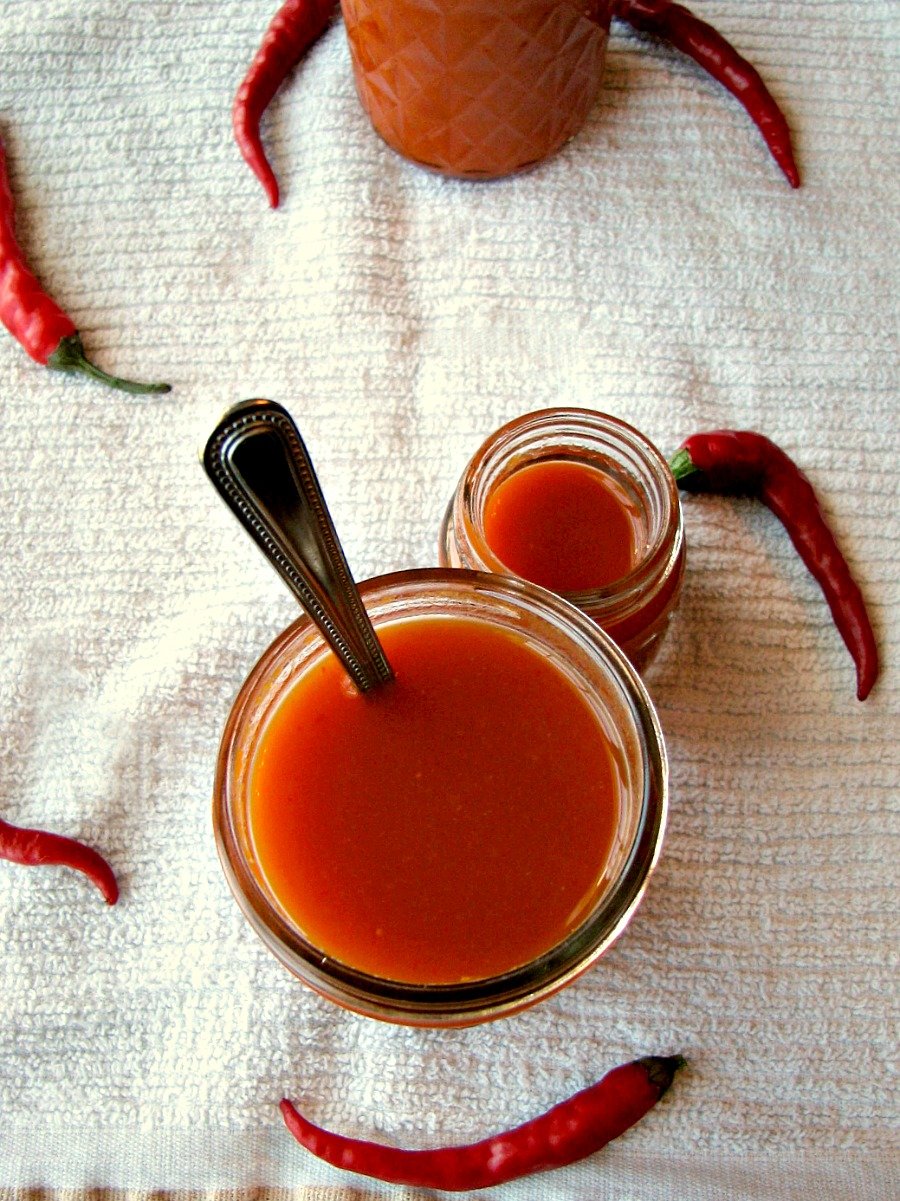 Homemade Cayenne Pepper Sauce, more flavorful than store-bought with fresh cayenne peppers, jalapenos, hot cherry peppers and garlic, so easy to make!