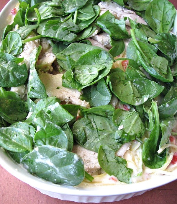 pasta-romana-topped-chicken-and-spinach