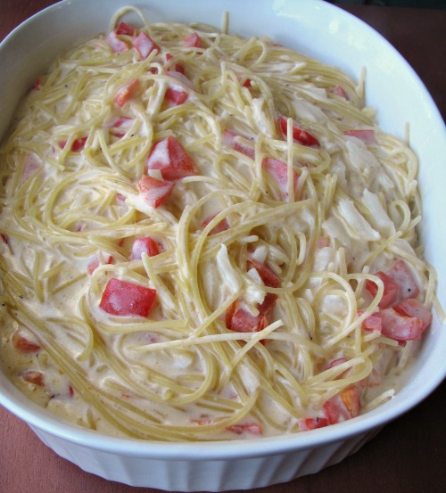 Barilla Pronto Spaghetti in cheese sauce. 