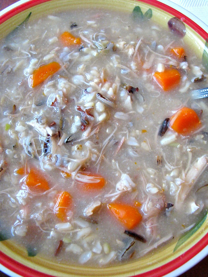 Filling and warming Turkey Wild Rice Soup is a great way to use up leftover turkey. Make it with homemade turkey stock for a fully home cooked meal the whole family will love!