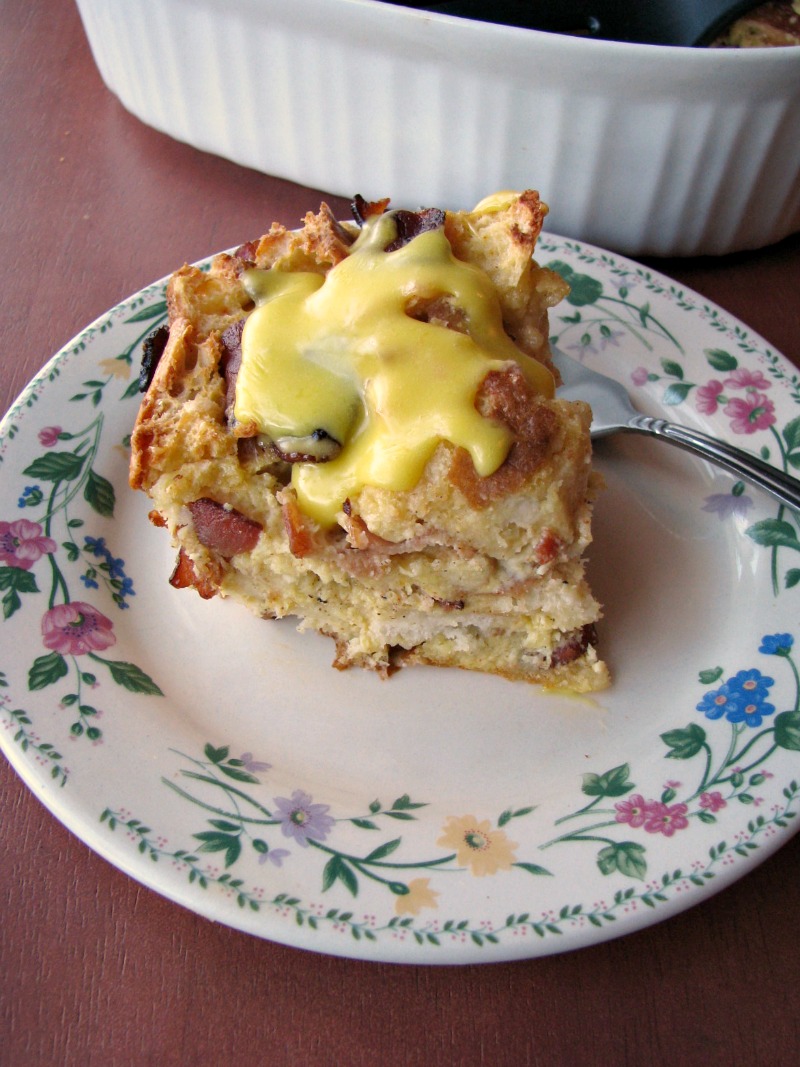 This Overnight Eggs Benedict Casserole with homemade Hollandaise sauce is perfect for Christmas morning or Sunday brunch. Just a few minutes of prep work the night before and you can have a delicious breakfast ready without any stress in the morning.