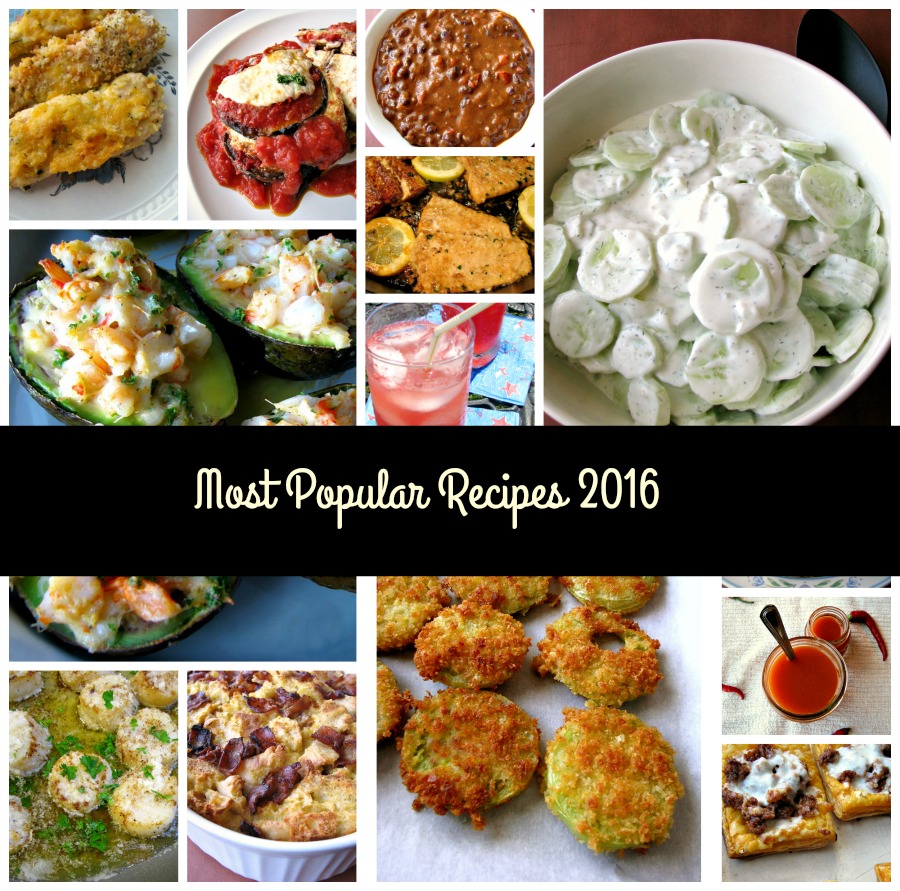 Most Popular Recipes 2016- There is something for everyone here, from salads to dinners, appetizers to drinks, and more, separated into Spring recipes, Summer recipes, Fall recipes, and Winter recipes. 