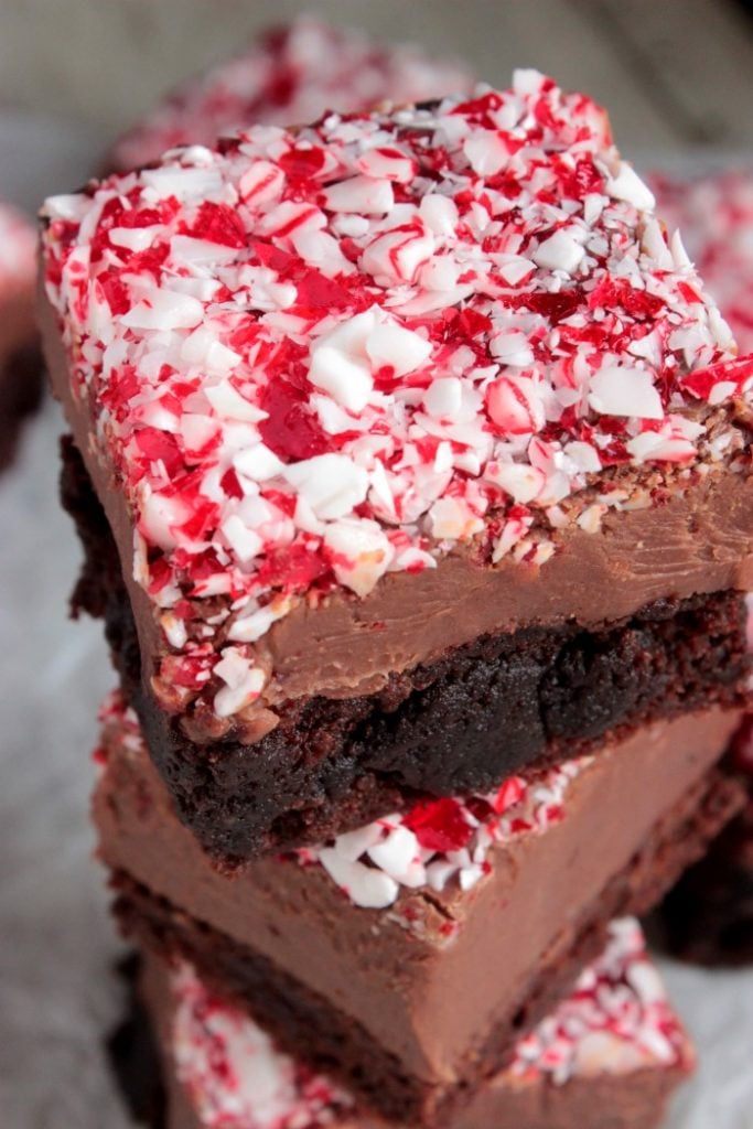 Peppermint Fudge Topped Brownies