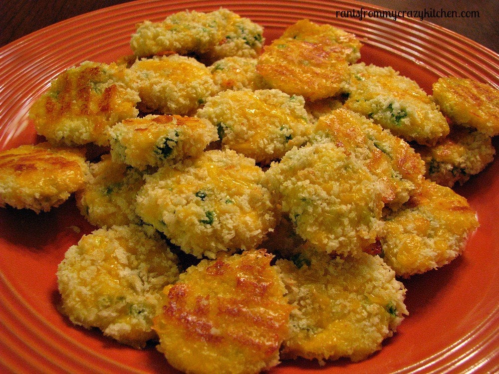 photo of Jalepeno Cheddar Bites on a dark orange plate