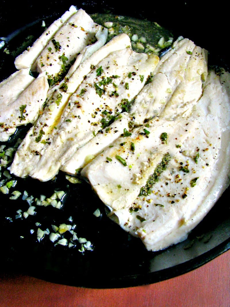 Quick, easy pan seared lemon pepper rainbow trout, with fresh squeezed lemon juice, fresh ground pepper, and garlic makes an easy weeknight dinner.