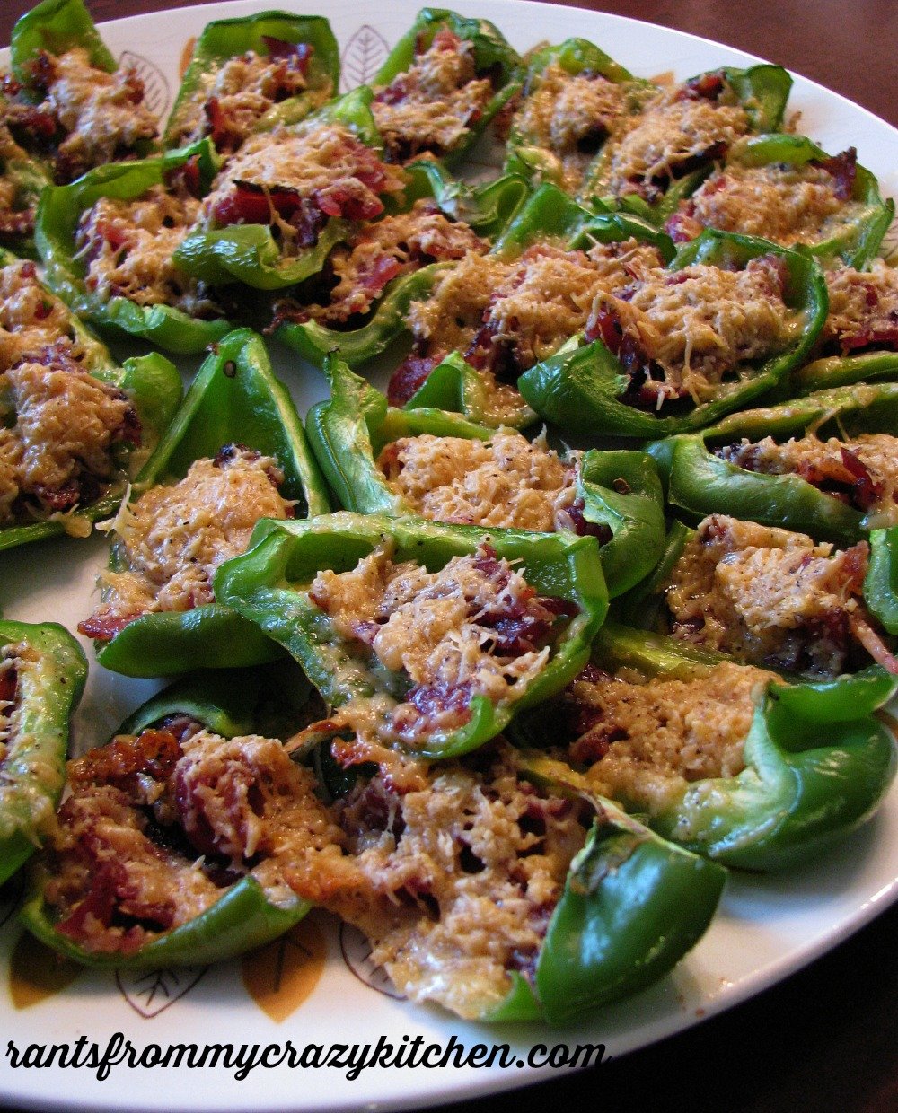 photo of Bacon Gouda Stuffed Bell Peppers on a plate!