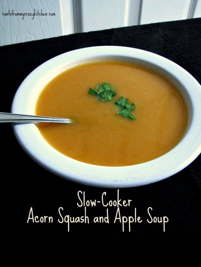 Slow Cooker Acorn Squash and Apple Soup