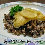 This Chicken Francese is quick and easy to make, with a wonderful sauce made with a rich chicken stock, white wine, and lemon slices. Thin chicken cutlets speed up cooking time, making dinner ready in less than 30 minutes.