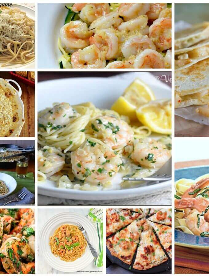 10 Shrimp Scampi Recipes- April 29 is National Shrimp Scampi Day, and this collection includes recipes from traditional shrimp scampi to non-traditional like quesdillas and pizza!