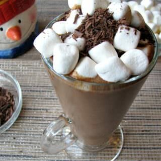 Warm up this Winter with a cup of Creamy Espresso Hot Chocolate, made with all natural ingredients like cream, bittersweet chocolate, and instant espresso. This beverage will warm you up and wake you up!