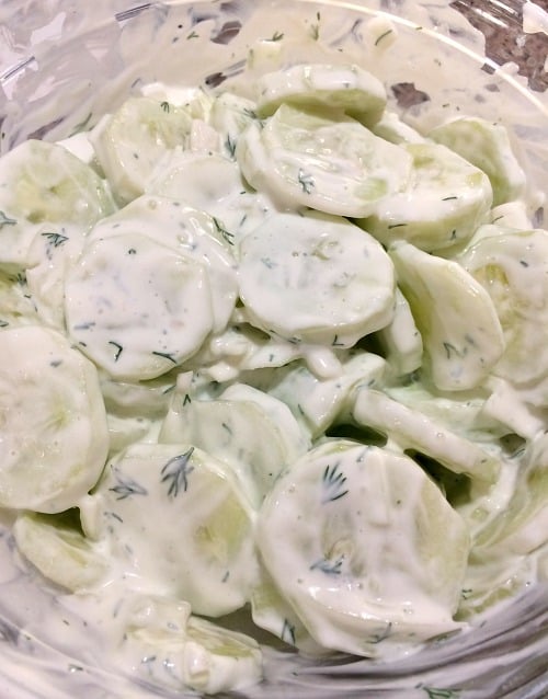 photo of mixed creamy cucumber salad