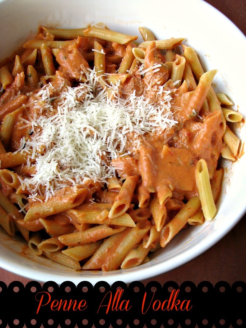 photo of a large bowl of Homemade Penne Alla Vodka