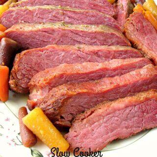 Three ingredient Slow Cooker Honey Apple Corned Beef made with only apple juice and honey is great for St. Patrick's Day or any day of the week.