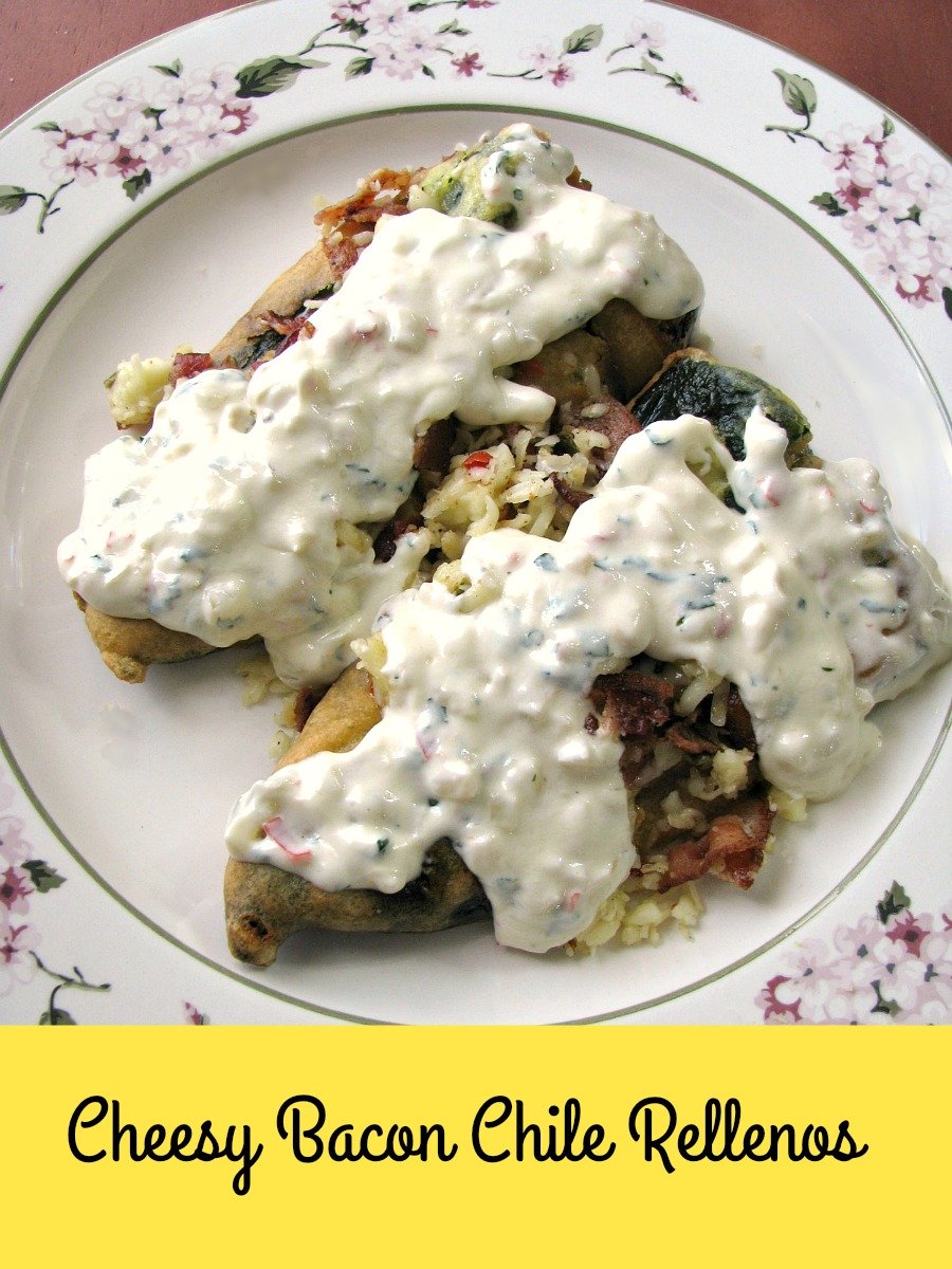 Have chile rellenos for brunch with these Cheesy Bacon Chile Rellenos topped with chipotle cilantro cream sauce. 