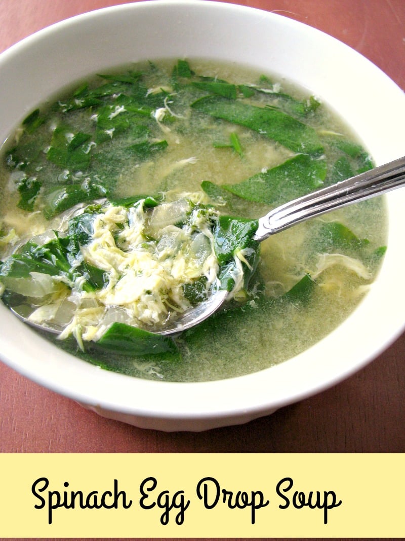 A slight twist from traditional egg drop soup, this Spinach Egg Drop Soup is light, healthy, and perfect for one or two people.