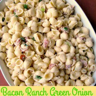 Lightly creamy Bacon Ranch Green Onion Pasta Salad is made for a crowd with just a few ingredients that can be prepared ahead. 