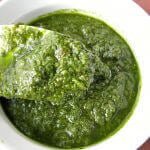 Homemade Bacon Pesto, with fresh basil and crispy bacon, makes a great topping for chicken or pasta, spread for pizza, or use it as a dip for crusty bread.