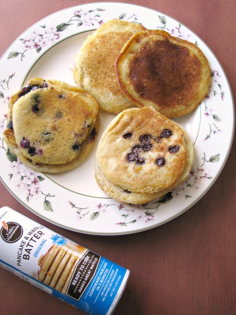  These Quick and Easy Pancakes are made with ready to cook, premixed, refrigerated batter that can easily be changed up with your favorite additions.  