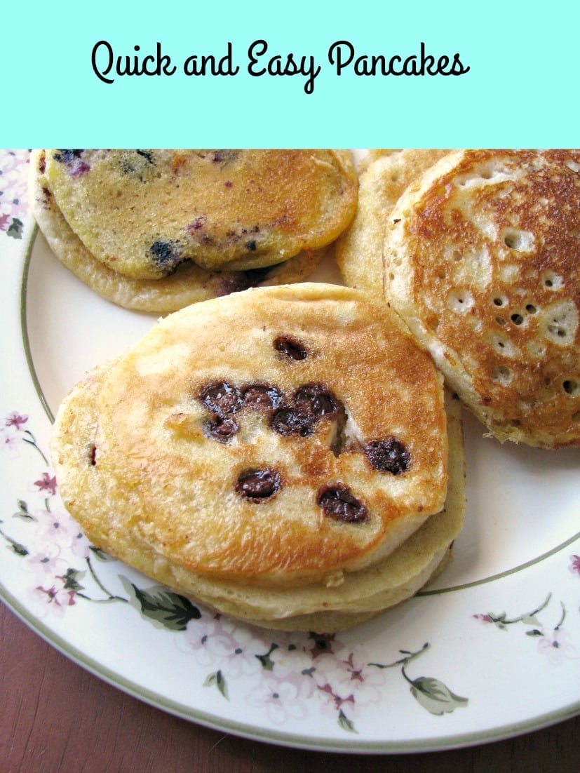  These Quick and Easy Pancakes are made with ready to cook, premixed, refrigerated batter that can easily be changed up with your favorite additions.  
