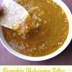 Spicy Pumpkin Habanero Salsa, with diced fresh pumpkin, tomatoes, tomatillos, onions, habanero and jalapeno peppers, is a seasonal treat perfect for parties.