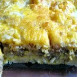 This cheesy Sausage Hashbrown Breakfast Casserole, made with frozen hashbrowns, bulk pork sausage, and your favorite cheese, is perfect for Christmas morning or Sunday brunch. 