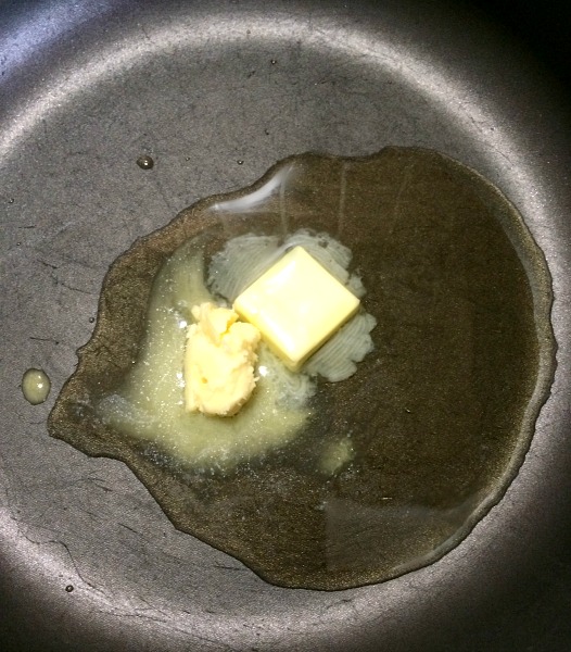 Photo of butter and olive oil in a pan 