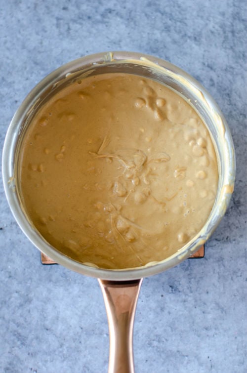 photo of peanut butter mixture in a pot