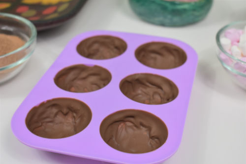 hardened chocolate in molds