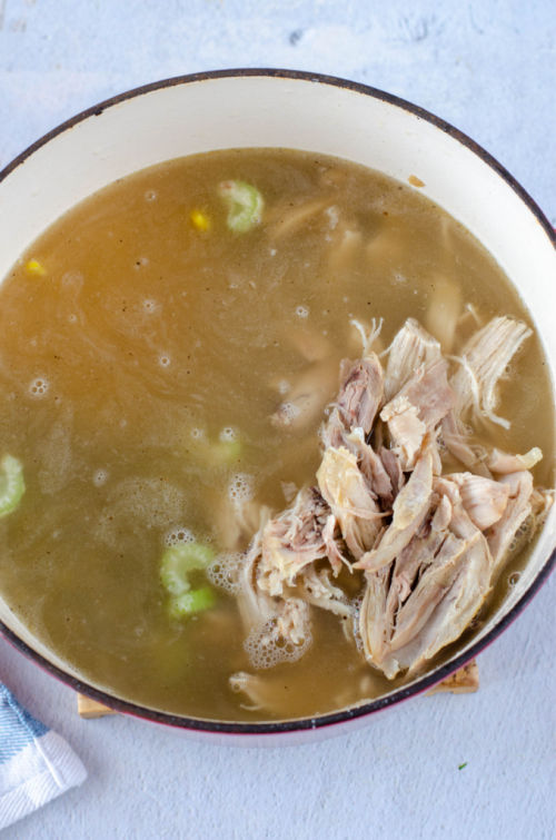 chicken added to soup 
