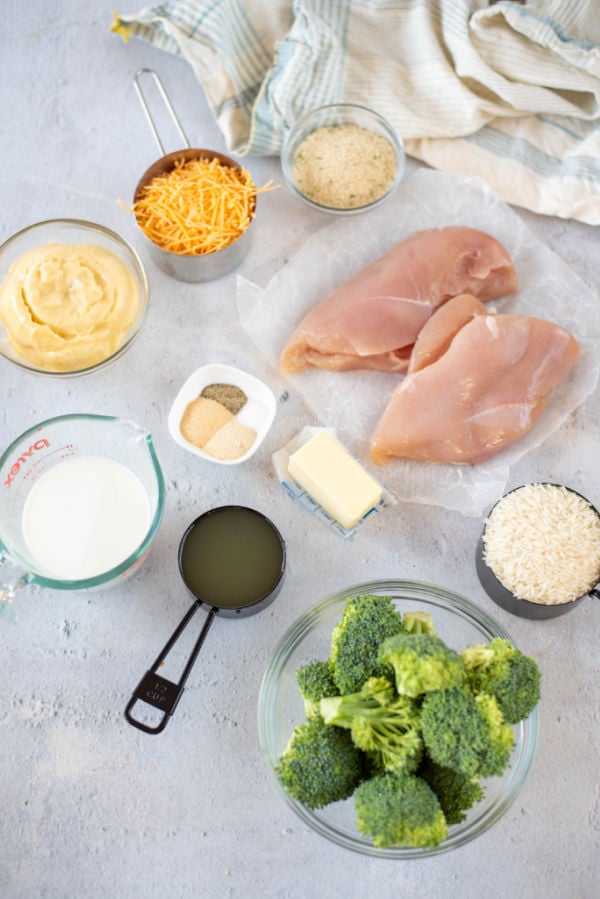 ingredients for chicken broccoli rice casserole 